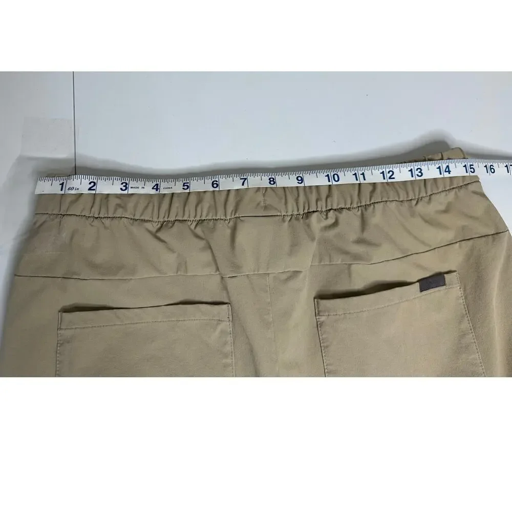 FIGS FIGSPRO Pants Mens M Tan Tailored Trouser Scrub Chino Stretch Slim Snap Zip